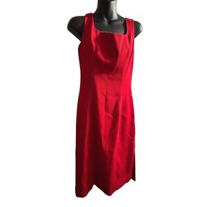 Vintage 90s BCBGMAXAZRIA Timeless Micro Ribbed Sheath Dress Made in USA Size 6